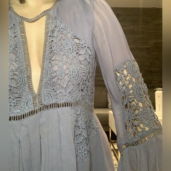 Flowy mini lilac summer dress from free people. Sits above the knees (i’m 5’5). - Picture 3 of 6